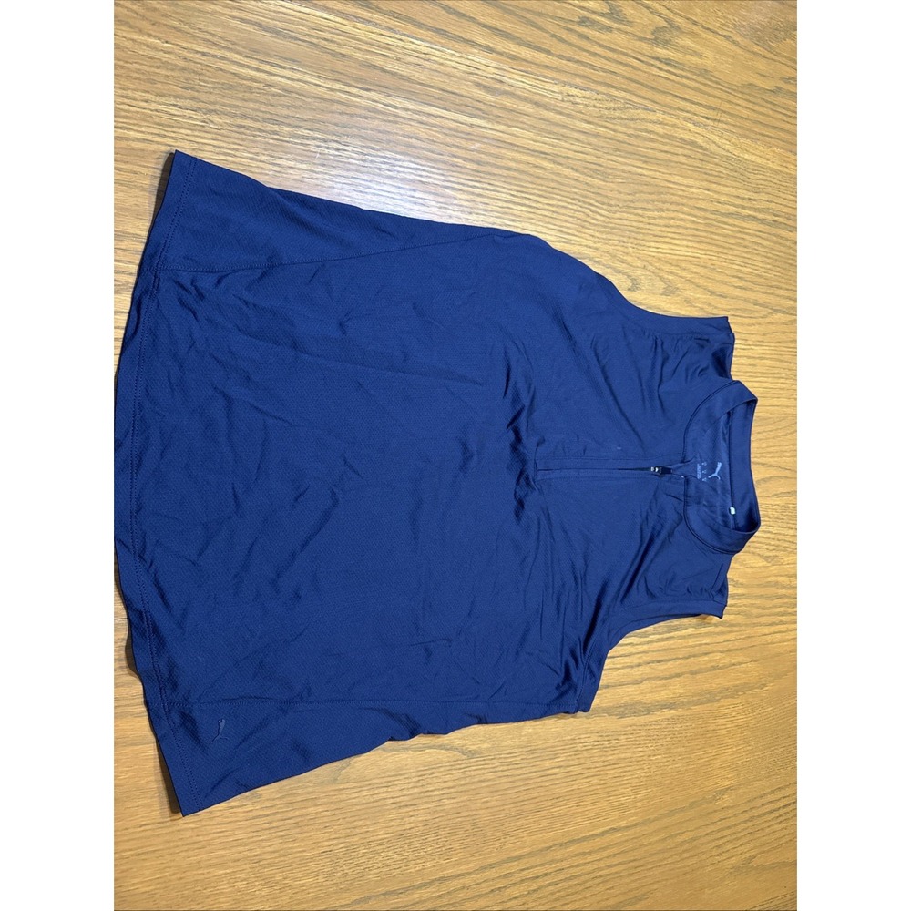 Womens Medium Puma Navy 1/4 Zip Tank